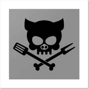 Crazy Guys Jolly Roger BLACK Posters and Art